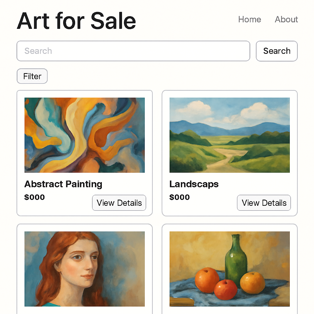 Art shopping interface