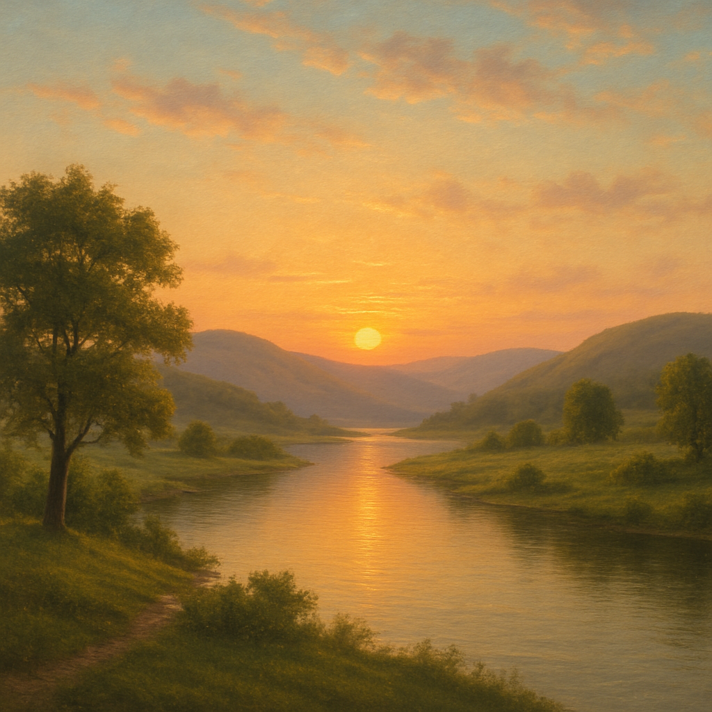 Serene landscape painting